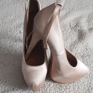 Silk cream stilettos